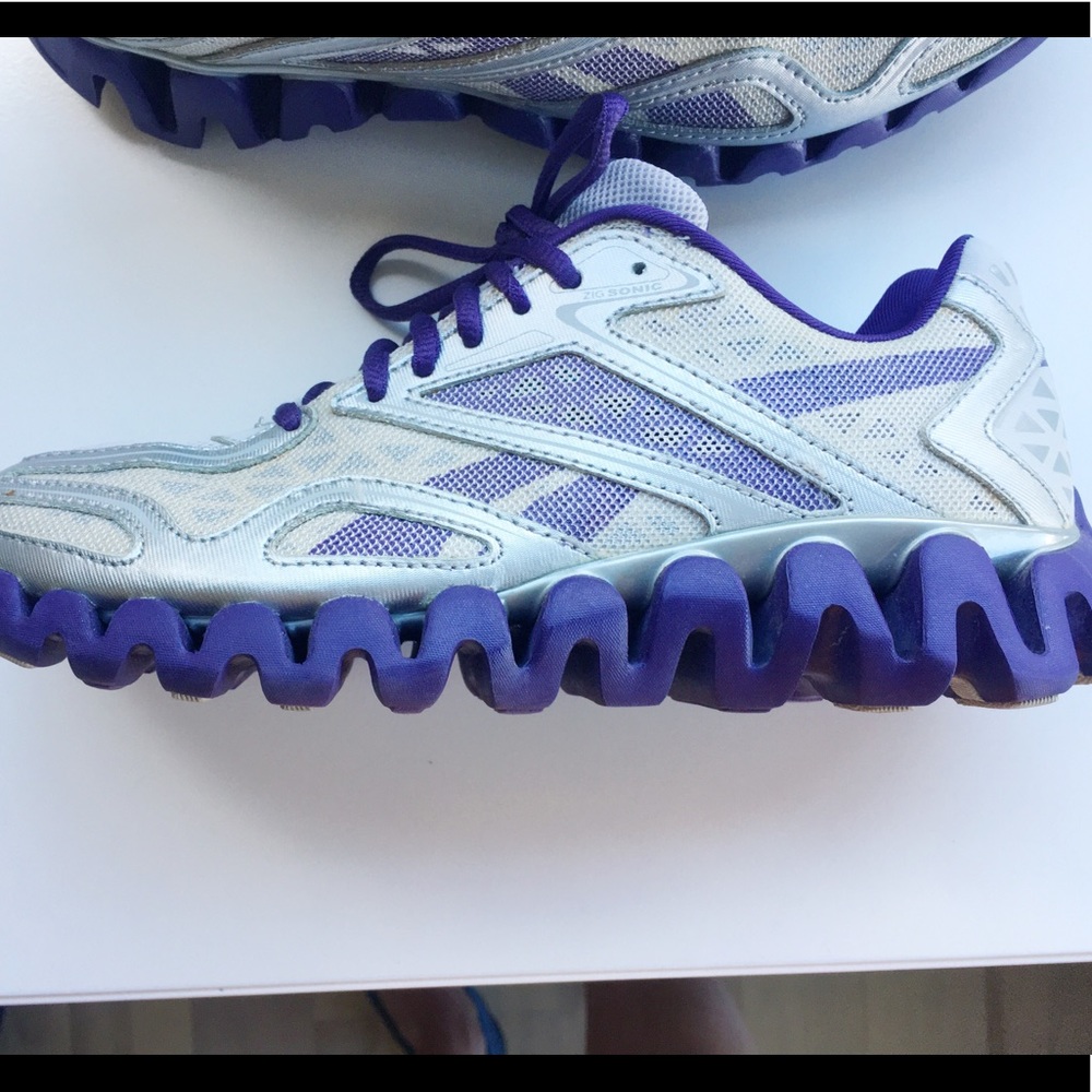 Reebok Purple/Gray Zigtech Trainers - image 4